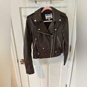 Walter Baker Dark Brown Leather Biker Jacket